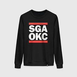 Свитшот хлопковый женский SGA OKC, цвет: черный