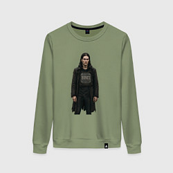 Свитшот хлопковый женский Bones в бронежелете, цвет: авокадо