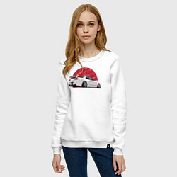 Свитшот хлопковый женский Nissan Skyline art, цвет: белый — фото 2
