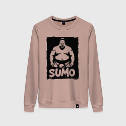 Свитшот хлопковый женский Сумоист в квадрате, цвет: пыльно-розовый