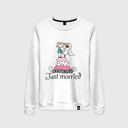 Женский свитшот Just Married - Свадебный торт