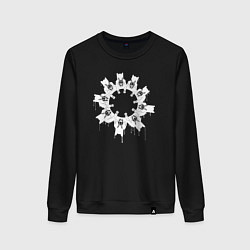 Свитшот хлопковый женский Заседание монстров, цвет: черный