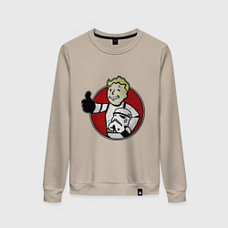 Свитшот хлопковый женский Vault storm trooper, цвет: миндальный