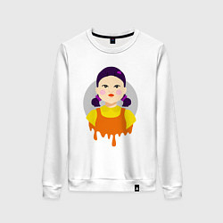 Свитшот хлопковый женский Кукла убийца, цвет: белый