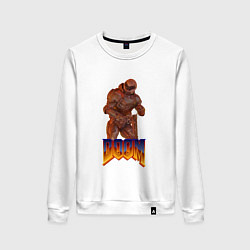 Свитшот хлопковый женский Doom солдат, цвет: белый