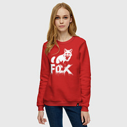 Свитшот хлопковый женский Лисий стиль, цвет: красный — фото 2
