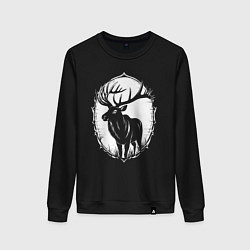 Женский свитшот Белый лось орнамент