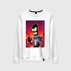 Свитшот хлопковый женский Веном Бендер - мем, цвет: белый