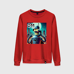 Свитшот хлопковый женский Бендермен оператор службы спасения, цвет: красный