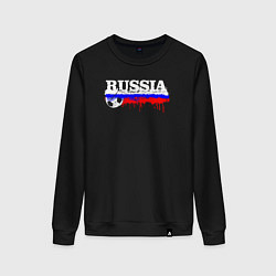 Свитшот хлопковый женский Russia football, цвет: черный
