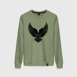 Свитшот хлопковый женский Спецназ с крыльями, цвет: авокадо