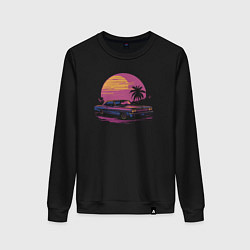 Свитшот хлопковый женский Purple sunny car, цвет: черный