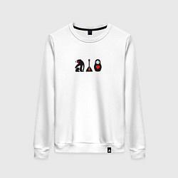 Женский свитшот Матрёшка и медведь