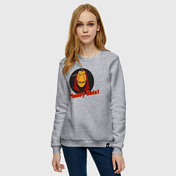 Свитшот хлопковый женский Money heist man, цвет: меланж — фото 2