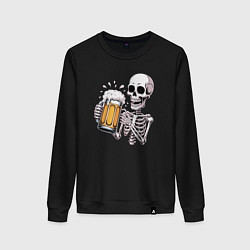 Женский свитшот Пивной скелет