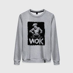 Свитшот хлопковый женский Повар вок, цвет: меланж
