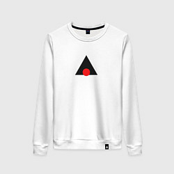 Свитшот хлопковый женский Минимализм: геометрия, цвет: белый