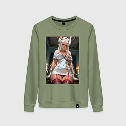 Свитшот хлопковый женский Наряд медсестры от Мирко, цвет: авокадо