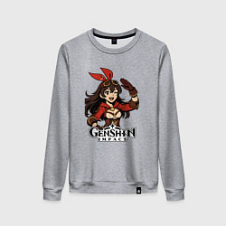 Свитшот хлопковый женский Эмбер из Genshin Impact, цвет: меланж