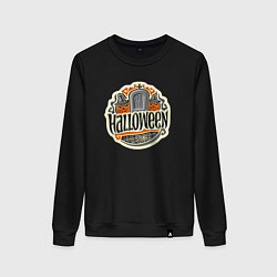Свитшот хлопковый женский 31 октября - хэллоуин, цвет: черный