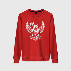 Женский свитшот Медведь-воин с крыльями