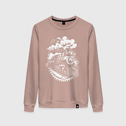 Свитшот хлопковый женский Паровой вихрь, цвет: пыльно-розовый