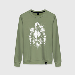 Свитшот хлопковый женский Доспехи рыцаря граффити, цвет: авокадо