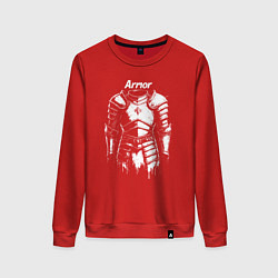Свитшот хлопковый женский Доспехи символ силы и защиты, цвет: красный