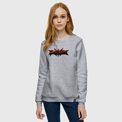 Свитшот хлопковый женский Rock metal, цвет: меланж — фото 2