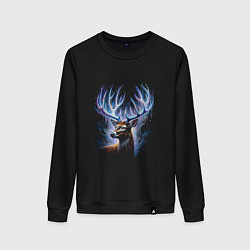 Женский свитшот Мистический олень с сияющими рогами