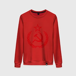 Свитшот хлопковый женский СССР герб, цвет: красный