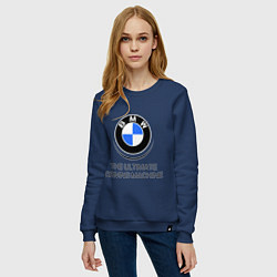 Свитшот хлопковый женский BMW Driving Machine, цвет: тёмно-синий — фото 2