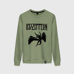 Свитшот хлопковый женский Led Zeppelin, цвет: авокадо