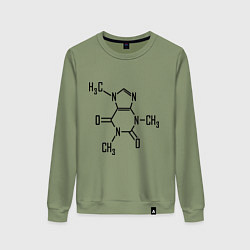 Свитшот хлопковый женский Кофеин формула, цвет: авокадо