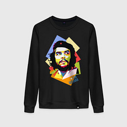 Свитшот хлопковый женский Che Guevara Art, цвет: черный
