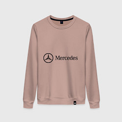 Свитшот хлопковый женский Mercedes Logo, цвет: пыльно-розовый