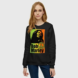 Свитшот хлопковый женский Bob Marley: Jamaica, цвет: черный — фото 2
