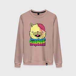 Свитшот хлопковый женский Dropdead Kitty, цвет: пыльно-розовый