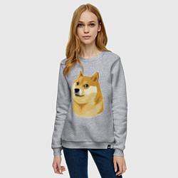 Свитшот хлопковый женский Doge, цвет: меланж — фото 2