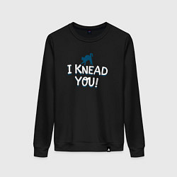 Свитшот хлопковый женский I knead you, цвет: черный