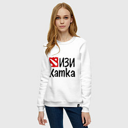 Свитшот хлопковый женский Изи катка, цвет: белый — фото 2