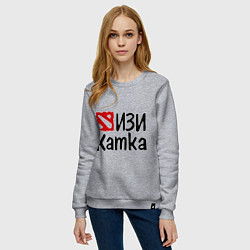 Свитшот хлопковый женский Изи катка, цвет: меланж — фото 2