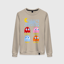 Свитшот хлопковый женский Pac-Man: Usual Suspects, цвет: миндальный