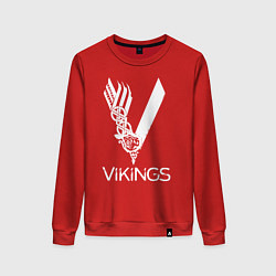 Свитшот хлопковый женский Vikings, цвет: красный