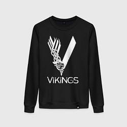 Свитшот хлопковый женский Vikings, цвет: черный