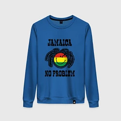 Свитшот хлопковый женский Jamaica: No problem, цвет: синий
