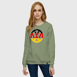 Свитшот хлопковый женский Wolksvagen, цвет: авокадо — фото 2
