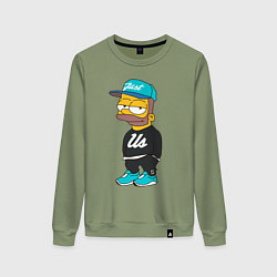 Свитшот хлопковый женский Bart Just Us, цвет: авокадо
