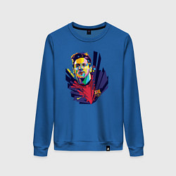 Свитшот хлопковый женский Messi Art, цвет: синий