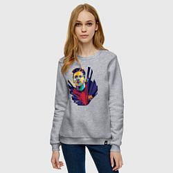 Свитшот хлопковый женский Messi Art, цвет: меланж — фото 2